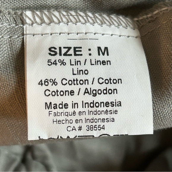 tara va gray flat front linen blend elastic waist pull on pants size medium - Picture 5 of 6